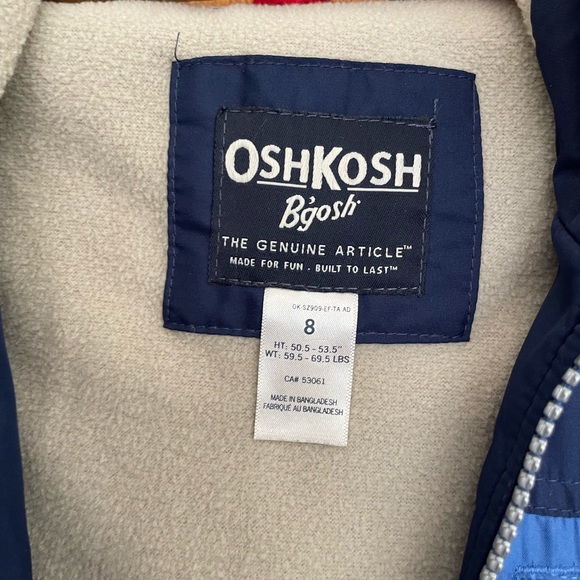Fleece-Lined Colourblock Jacket by oshkosh , boy size 8 - Picture 3 of 3